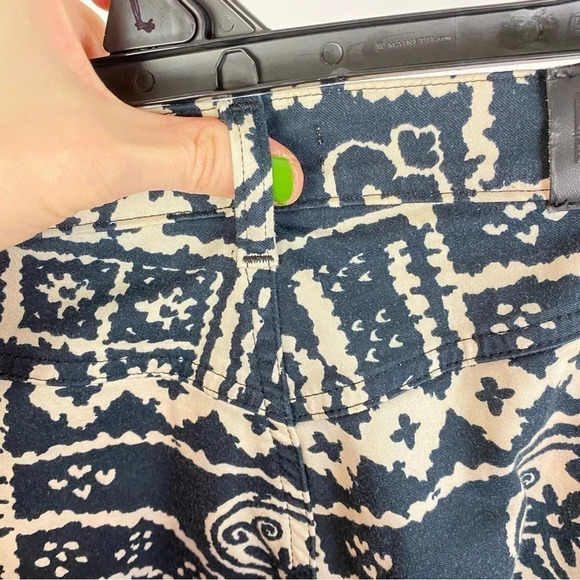 Vintage 90s Moschino Jeans Donna Flare Pants Womens Size 10 Patchwork Print - Picture 4 of 15